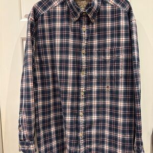 Tommy Hilfiger Navy and White Plaid Shirt